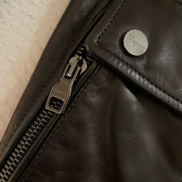 Salvatore Ferragamo Men's Leather Jacket Sz 50/L - Picture 16 of 16